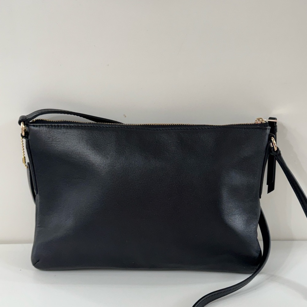 Coach Black Leather Crossbody with Gold Logo - Picture 2 of 8